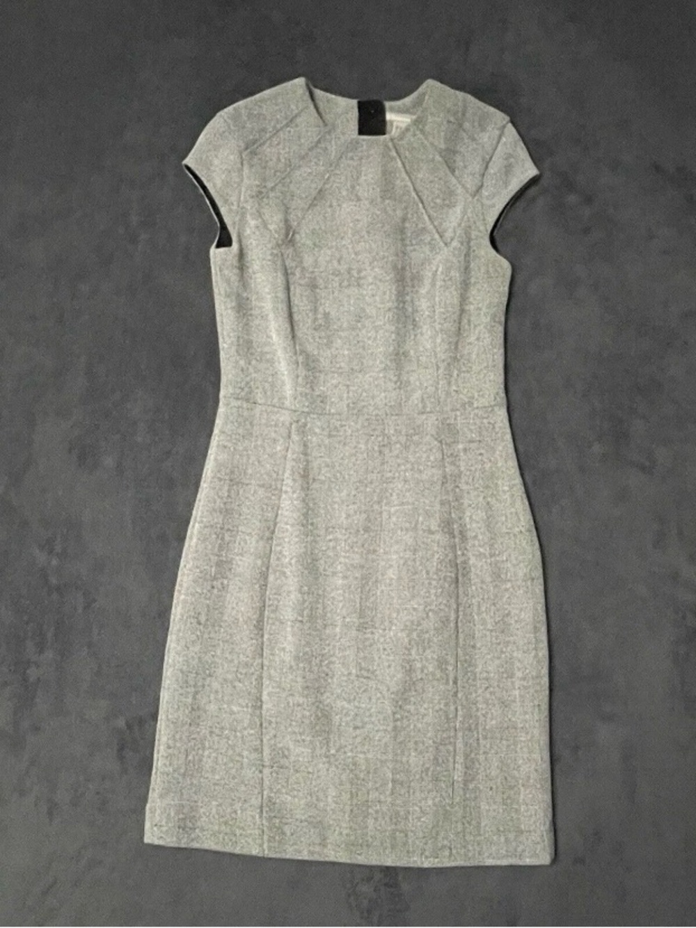 Office Clothing Womens Dress Size 8 Gray Knee Length Cap Sleeve